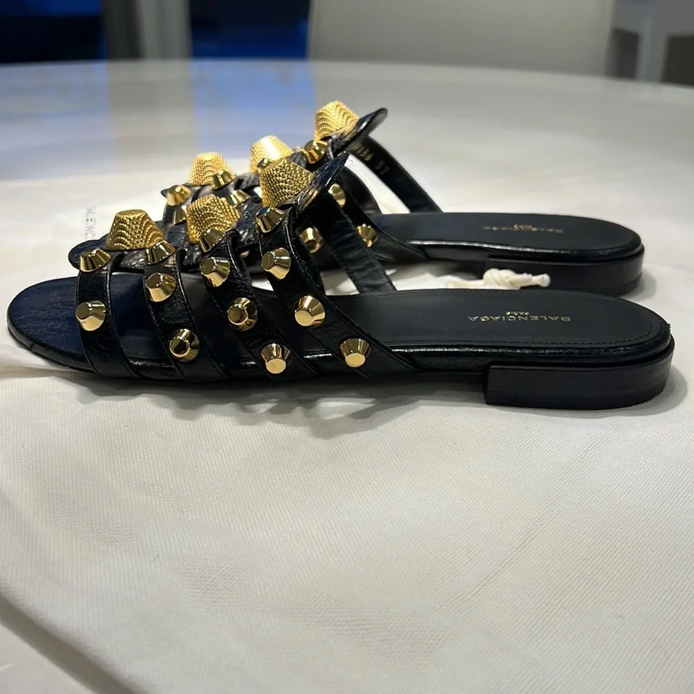 Balenciaga Grommet Sandal Black 37 - Picture 4 of 10